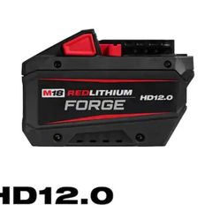 Milwaukee M18 18V Lithium-Ion REDLITHIUM FORGE HD 12.0 Ah Battery. New