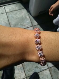 18k rose gold plated CZ bracelet