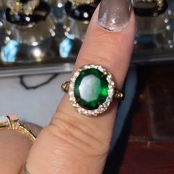 Gorgeous Green Stone Gold Plated Ring