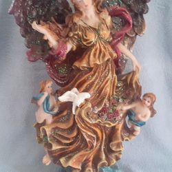 Angel 18” Figurine Statue w/ Cherubs