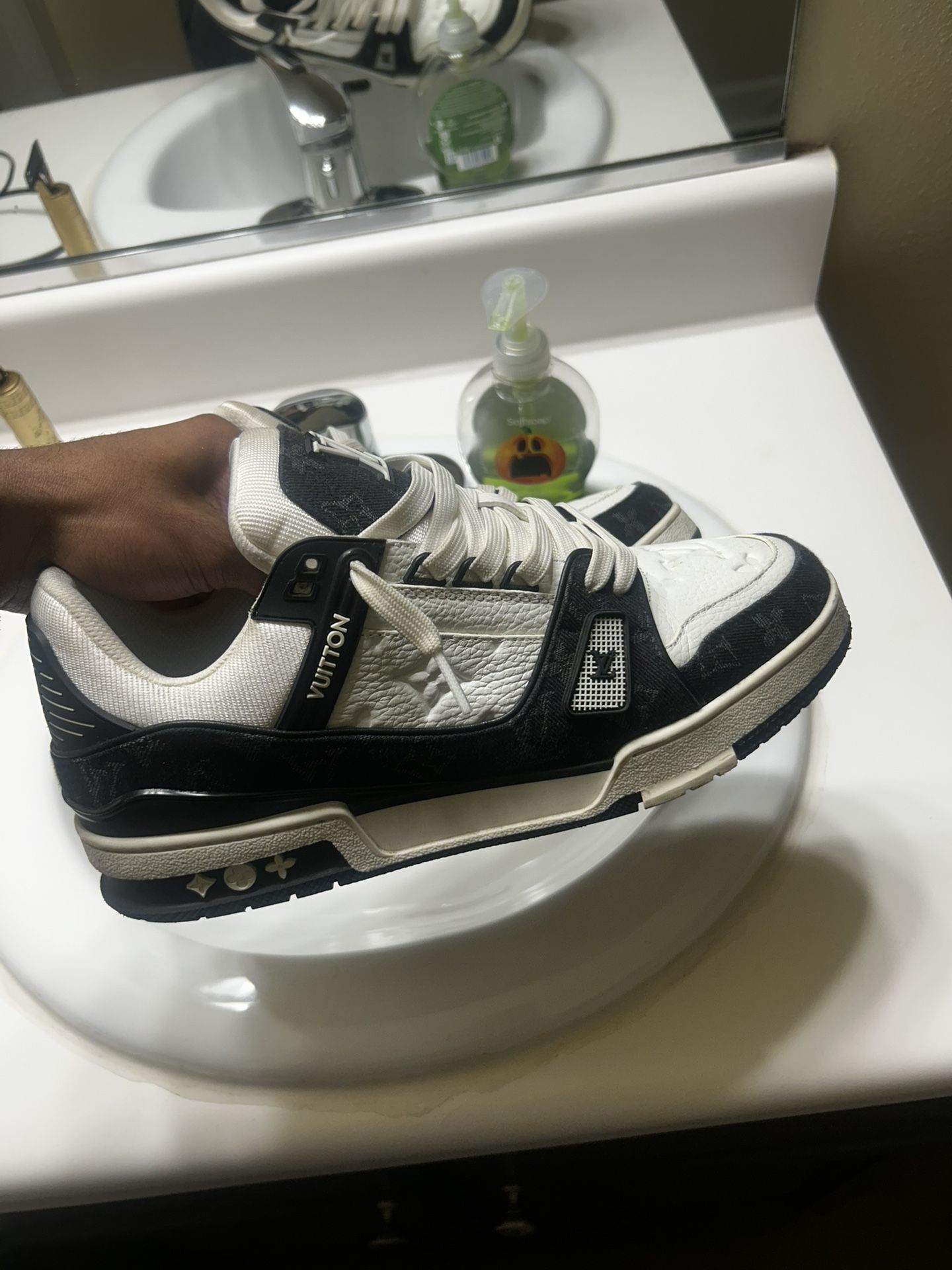 Black and White Louis Vuitton Trainers