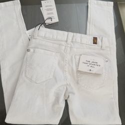7 for all mankind girls white skinny jeans size 7