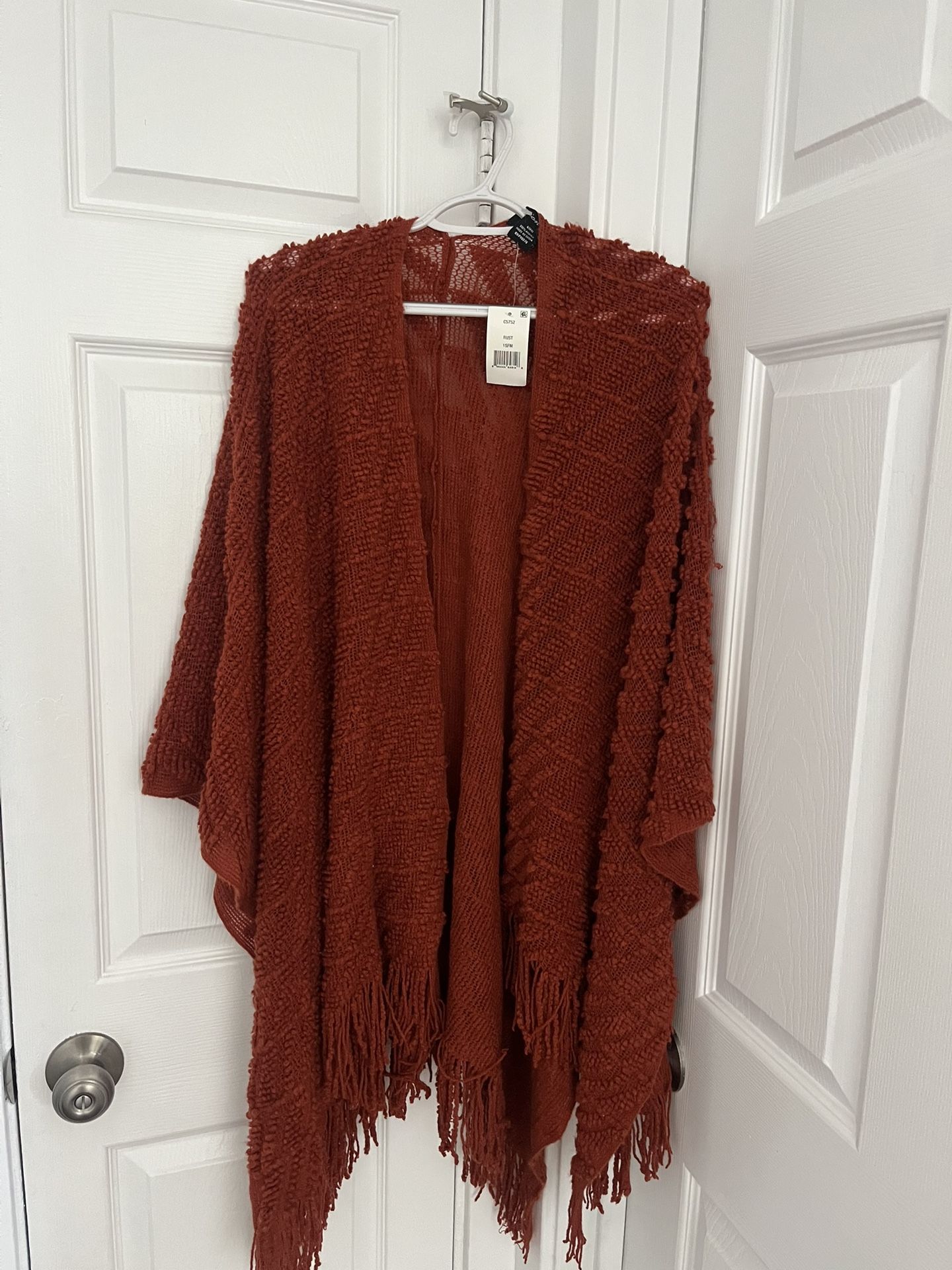 Rust Color Cardigan One Size New