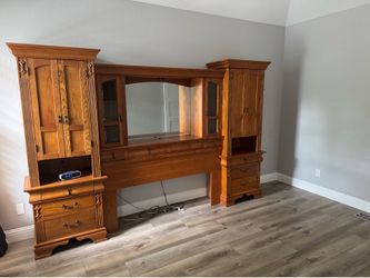 Queen size headboard with nightstands
