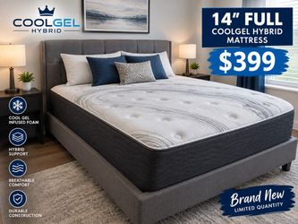 🔥 JUST ARRIVED! 14” FULL COOLGEL HYBRID MATTRESS 🔥 $0 Down Financing Options, Same Day Delivery Available
