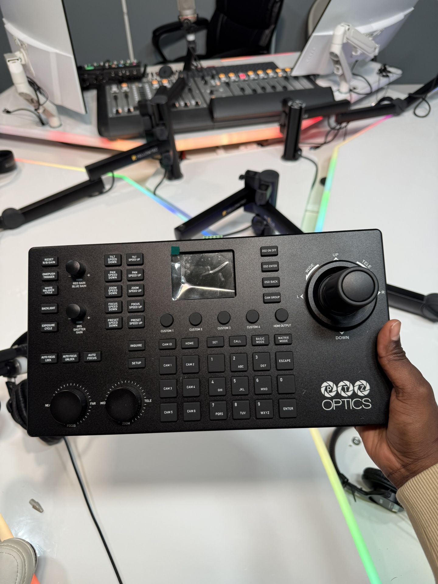 PTZOptics SuperJoy NDI, IP and Serial PTZ Camera Joystick Controller with Large LCD Screen, Basic Plus and Matrix Modes