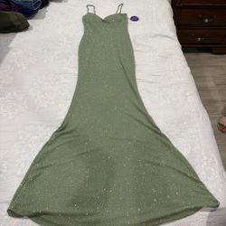 Long mermaid bottom sage dress