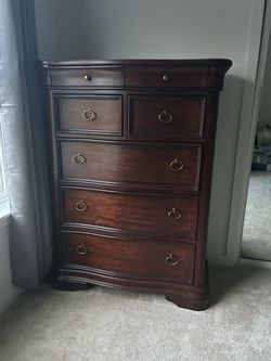 Cherry Wood Tall Dresser and Bedside Table