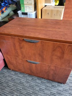 large desk with lateral file,
