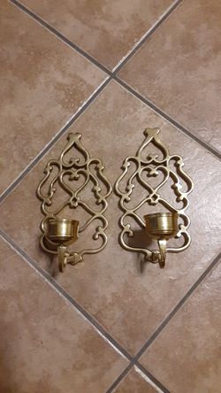 Vintage soild brass candle holder made in India