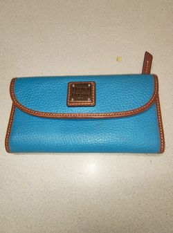 Dooney & Bourke Turquoise Pebble Grain Leather Continental Wallet