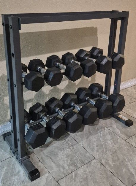 Dumbells Weights with rack 15lbs-40lbs
