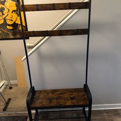 Coat and Shoe Rack and Bench