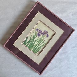 Vintage Framed Nisaburo Ito Japanese Iris Print