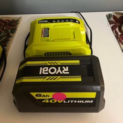 RYOBI 40V 6.0 ah And Charger 