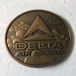 Brand New Delta Air Cargo Airlines A Vintage 1970s Brass Belt Buckle  Old Stock