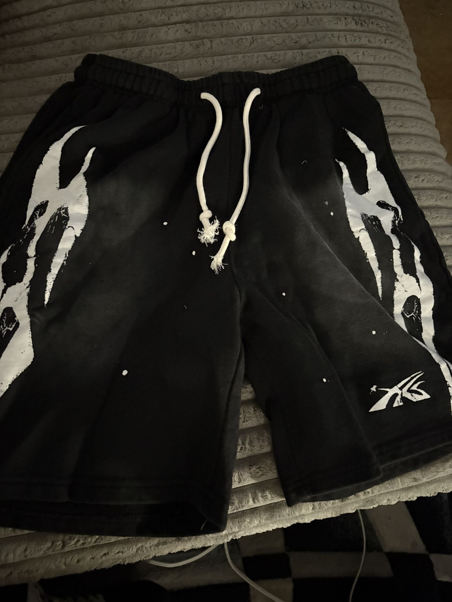 Hellstar spiderweb sports logo shorts black