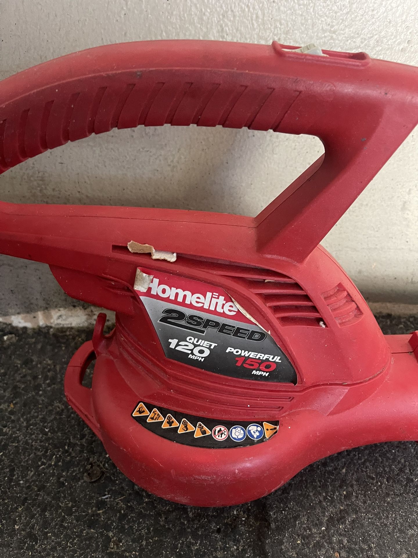 Electric Homelite Leaf Blower – 2 Speed + Extension Cord Included