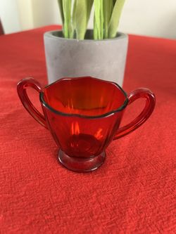 Vintage Red Glass Bowl
