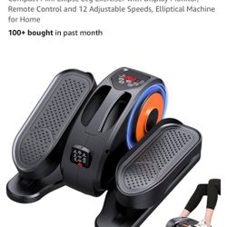 Under Desk Elliptical, Electric Seated Pedal Exerciser, Quiet & Compact Mini Ellipse Leg Exerciser with Display Monitor, Remote Control and 12 Adjusta