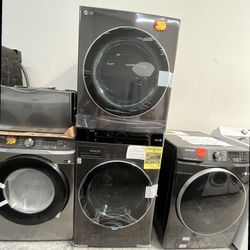 black stainless lg thinq washtower stackable