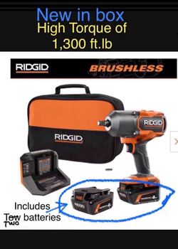 RIDGID High Torque 1,300 Impact Wrench Kit Brand NEW