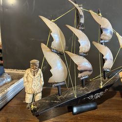 Vintage “Old Iron Sides”Scale Replica and Sailor 