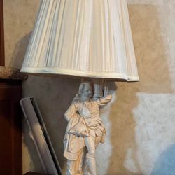 Antique Lamp Figure w/ Shade