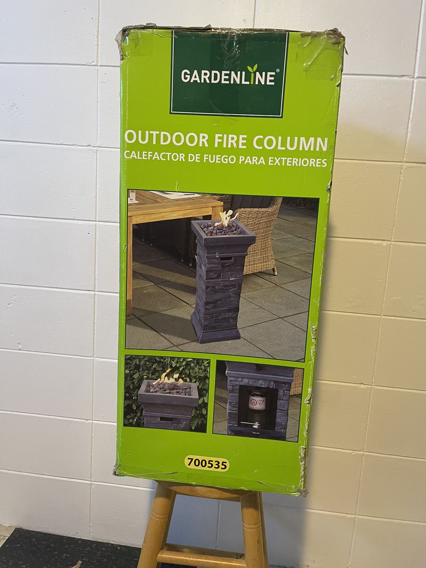 GardenLine Outdoor Gas Fire Column – New in Box