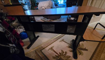 Wood Look Computer Desk w/ Monitor and Modem/Binder Shelf