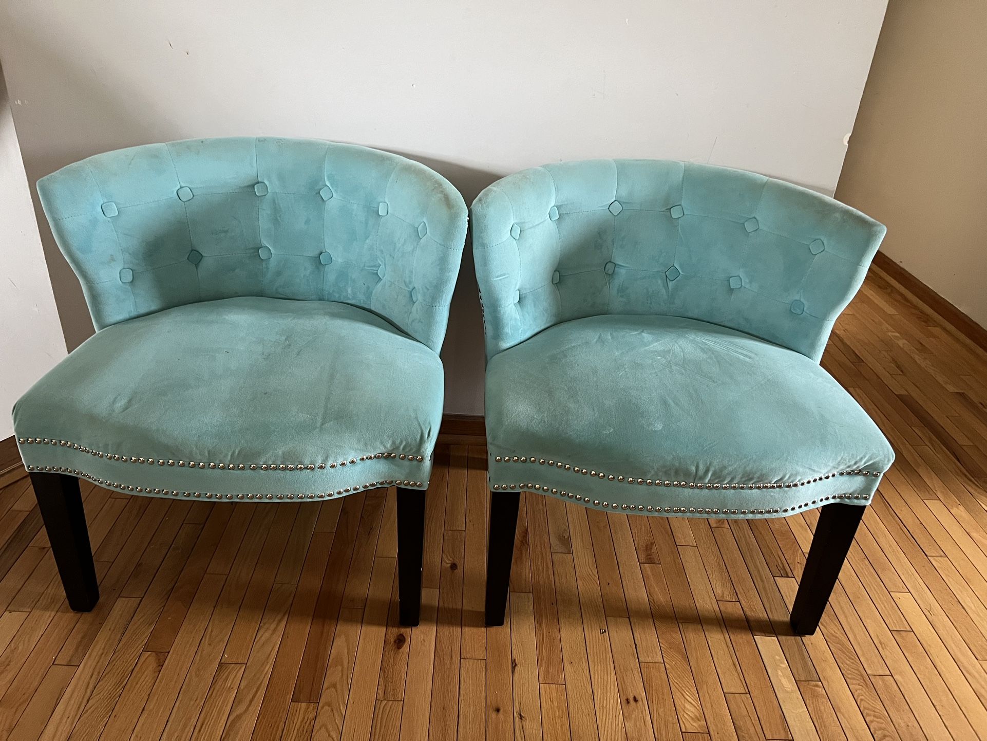 2 Velvet Lounge Chairs