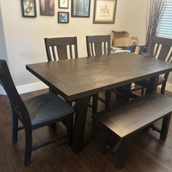 Dark Wood Dining Set