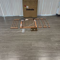 $30 # 2638 (30” Tall X 29-55” Wide) Babelio “wood Lookalike” All Metal Safety Gate For Baby, Toddler Or Dog