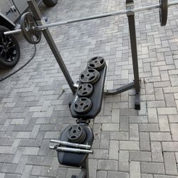Adjustable Weight Bench Press with Squat Rack 