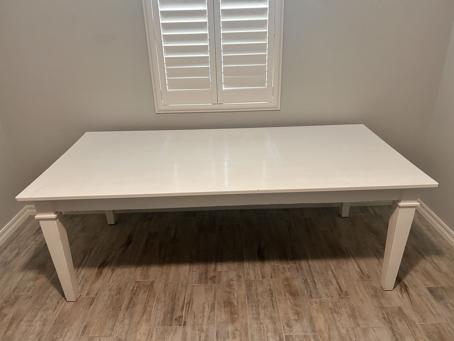 White Wood Dinning Table Large Office Desk