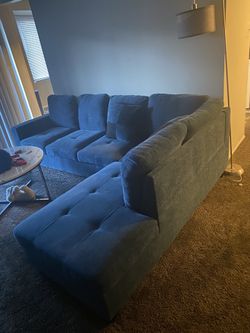 Blue L Couch