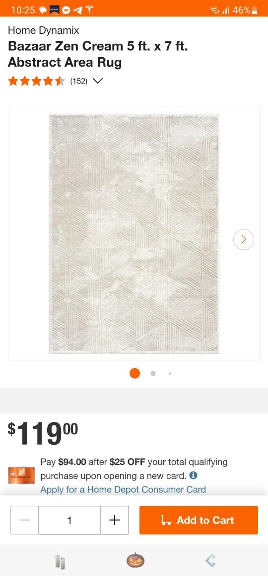 Bazaar Zen Cream 5 ft. x 7 ft. Abstract Area Rug
