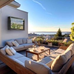 34 in. Clear Outdoor TV Cover Weatherproof Protection for Television New