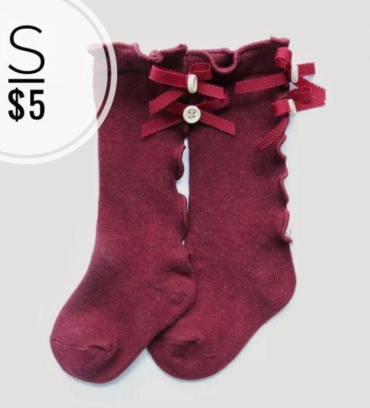 Burgundy Long Baby Socks 👶