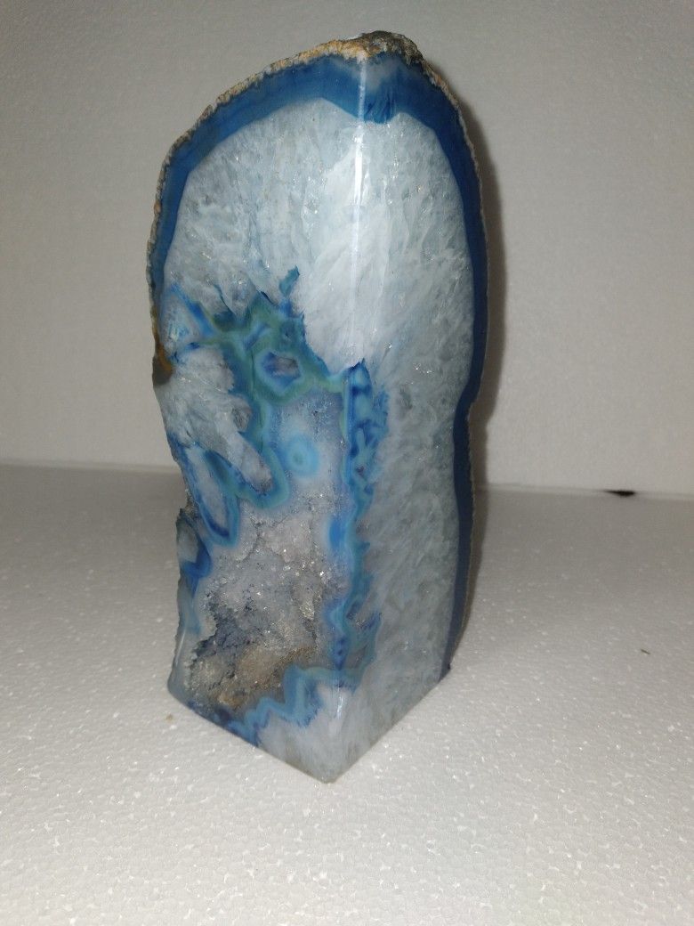 Blue Agate Large Crystal Rock