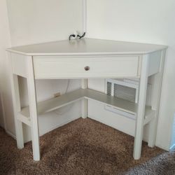 White Corner Desk/Book Shelf