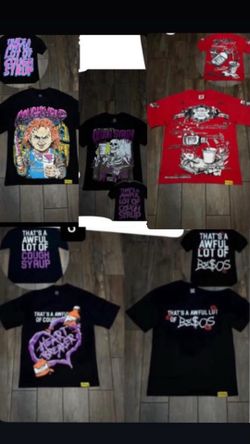 Bape, awful lot of cough syrup, chrome heart, he’ll star
