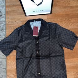 Gg Gray Monogram Shirt 