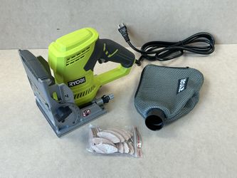RYOBI JM83K 6 Amp Corded AC Biscuit Joiner Kit with Dust Collector and 