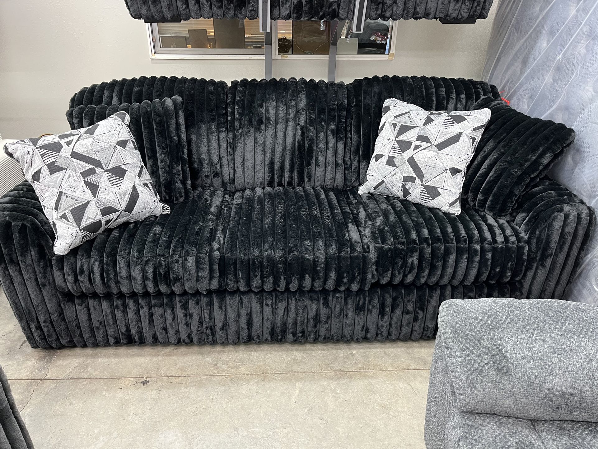 Black Corduroy Sofa 