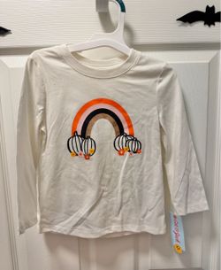 New! Cat & Jack Pumpkin Rainbow Tee *4T