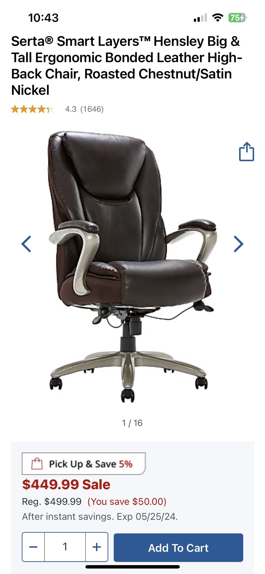 Serta smart layers hensley ed executive chair