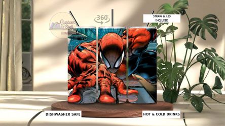 Spiderman Wall Crawl 20 Oz Stainless Steel Tumbler (READ DESCRIPTION)