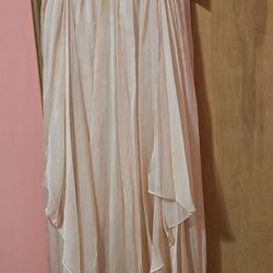 NEW Dave & Johnny Beaded Chiffon Evening Gown Beige Size 4