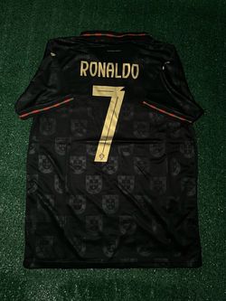 Portugal Ronaldo #7 Black Soccer Jersey